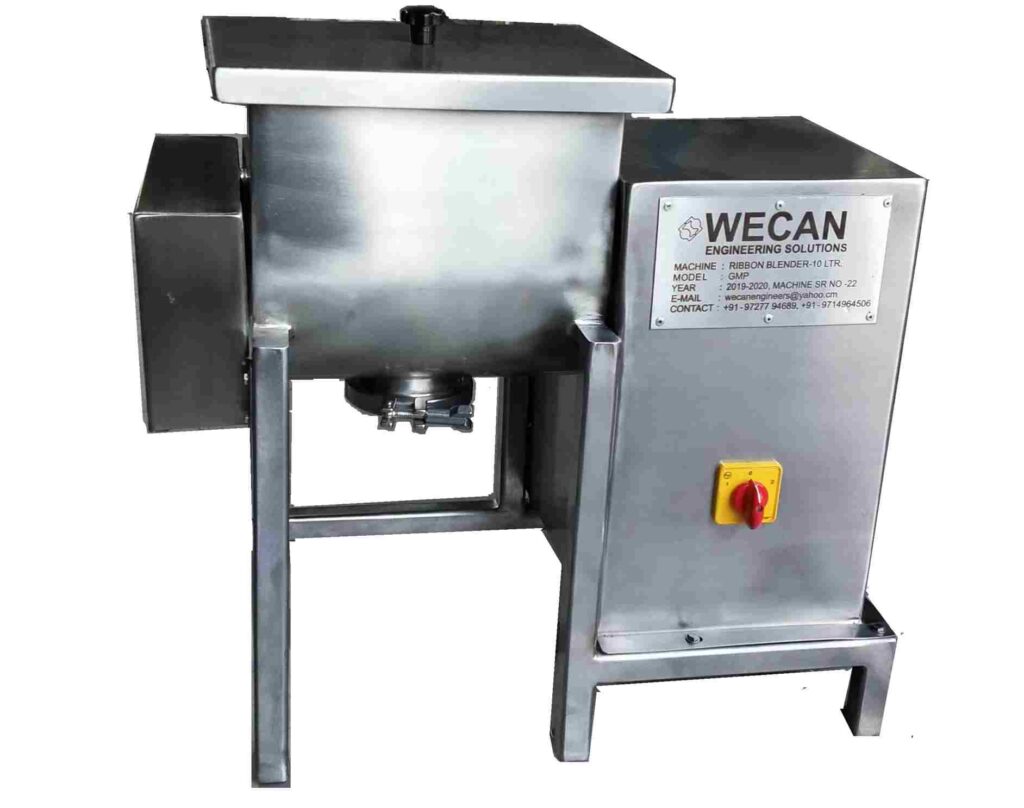 Laboratory purpose small batch capacity ribbon blender